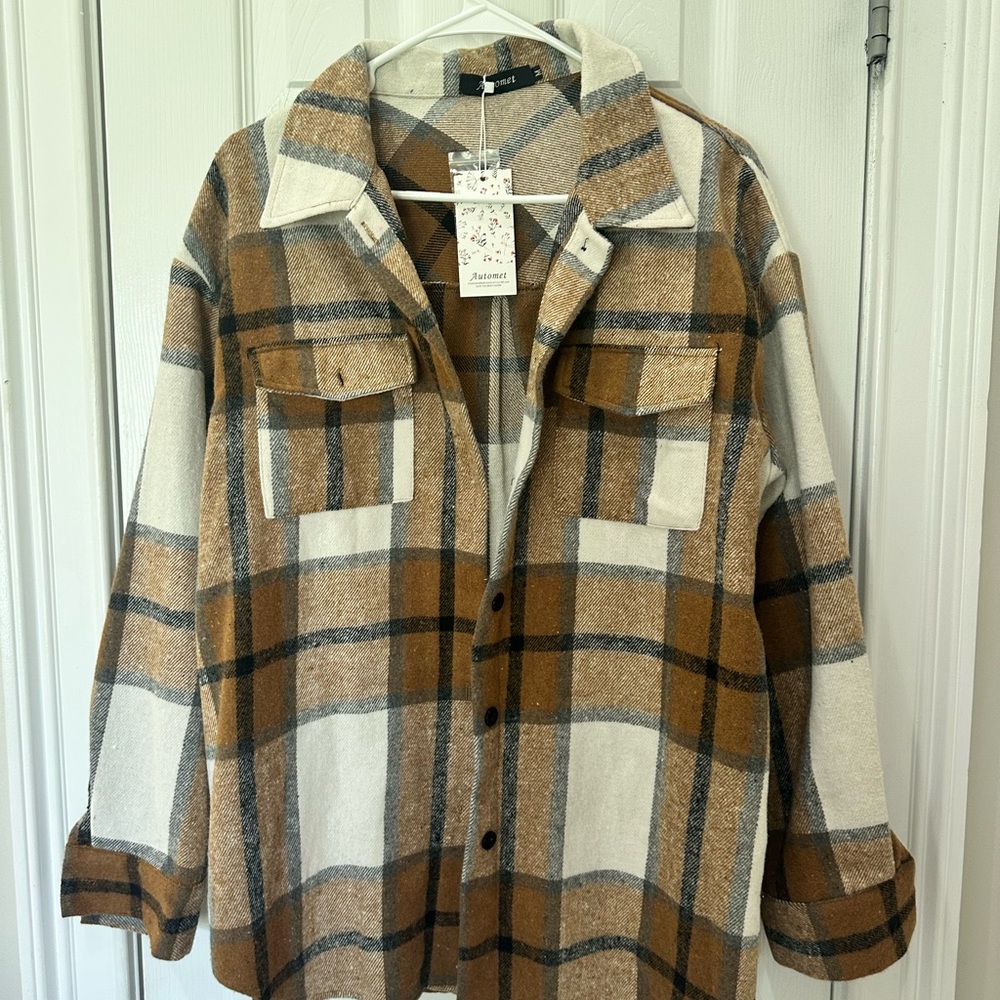New Plaid Button-Up Shirt Jacker